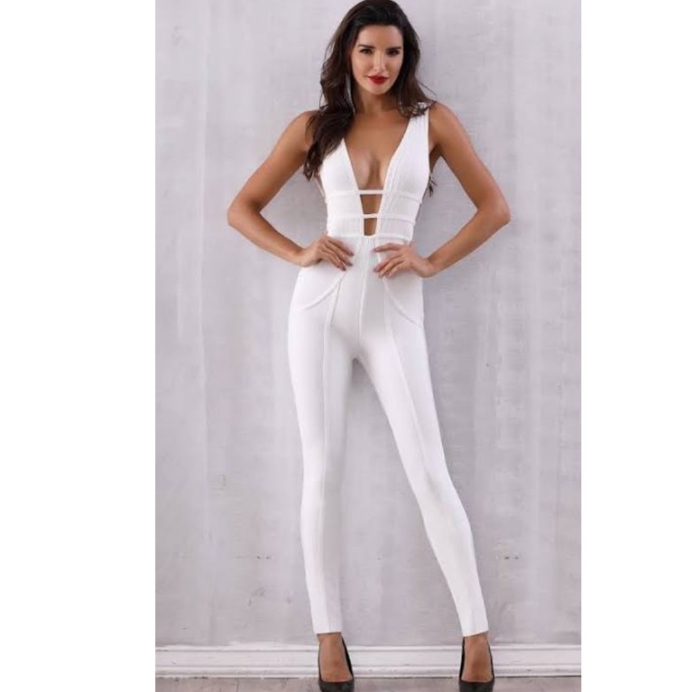 White Bandage Jumpsuit